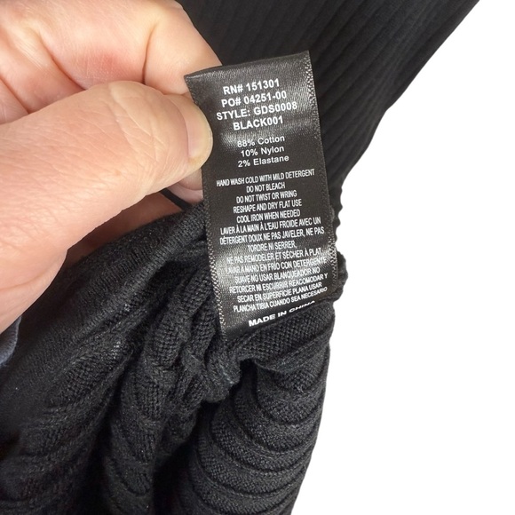 Good American Women’s Rib Knit Tie Waist Side Slit Midi Dress Black Size M (2) - Picture 16 of 16